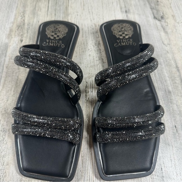 New Vince Camuto Peomi Rhinestones Square Toe Sandal #634 - Picture 2 of 9